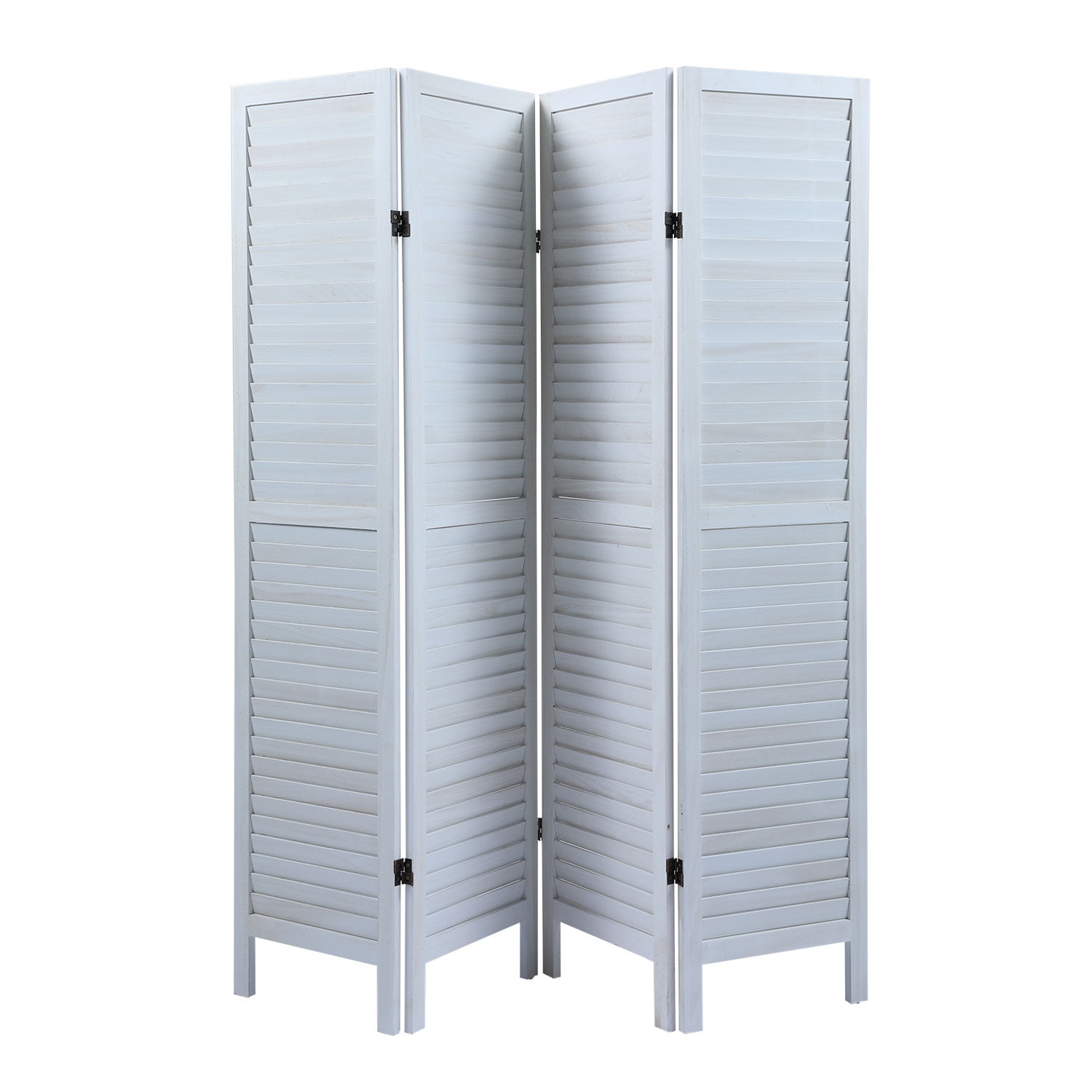 Kadyn Room Divider Privacy Screen, Extra Wide Foldable Panel Partition Wall Divider, 4 Panel Solid Wood Room Screen Office Divider, White Kadyn Room Divider Privacy Screen, Extra Wide Foldable Panel Partition Wall Divider, 4 Panel Solid Wood Room Screen Office Divider, White