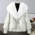 thumbnail image 2 of CharmCyan Women's Solid Color Fashionable Thick Warm Temperament Cotton Jacket With Large Collar Cotton Coat Jacket Beige L, 2 of 2