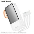 thumbnail image 5 of BOROFONE BJ60A 20000mAh Flashlight Power Bank With 4 cables IP/Type-C Multiple outputs Power supply for Mobile phone LED display White, 5 of 5