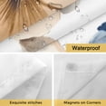 thumbnail image 4 of No Hook Shower Curtain with Snap in Liner, Watercolor Orange Blue Flowers Waterproof Bath Curtain Double Layers with See Through Top Window, Spring Garden Floral Hotel Shower Curtains 60x72in, 4 of 9