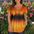 thumbnail image 6 of TQWQT Womens Plus Size Tops Fashion 4x Womens Top V Neck Criss Cross Womens Plus Size Tops Short Sleeve Ethnic Floral Print Dressy Casual Blouses Plus Size Womens Clothes Orange XL, 6 of 6