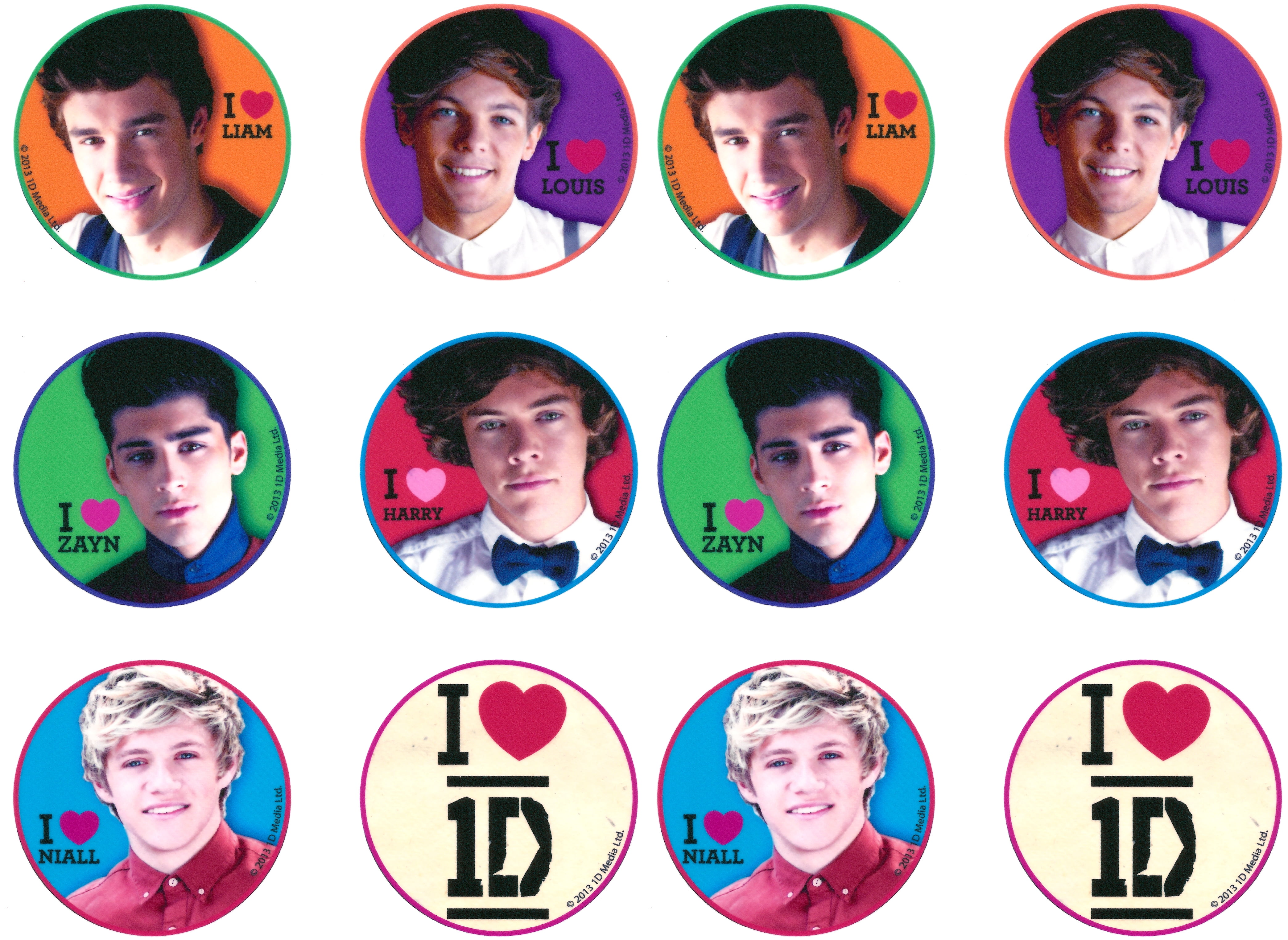 One Direction Niall Horan Liam Payne Harry Styles Louis Tomlinsonb and Zayn  Malik Edible Cupcake Toppers Image ABPID03849 12 Count 