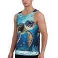 thumbnail image 2 of Fotbe Watercolor Turtle Pattern Men's Quick Dry Workout Tank Top Gym Muscle Tee Fitness Bodybuilding Sleeveless T Shirt Breathable Workout Shirt-Large, 2 of 9
