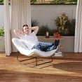 thumbnail image 2 of Outsunny Outdoor Rocking Chair, Oversized Patio Egg Chair, Cream White, 2 of 10