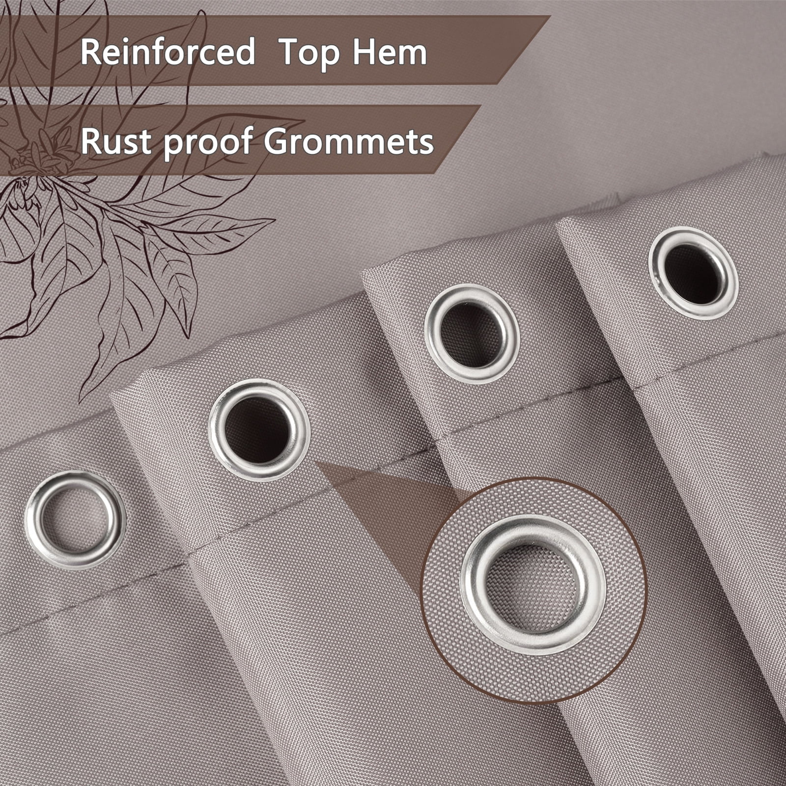 Inosoo Fabric Shower Curtain Liner, 72"W x 84"H Waterproof Shower Liner with Hooks, Extra Long Cloth Shower Curtain, Mildew Resistant & Machine Washable, Chocolate Brown