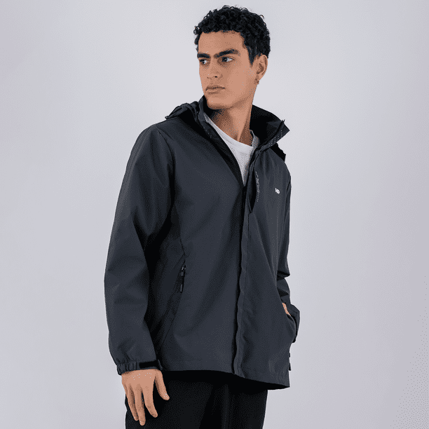 Chamarra Impermeable para Hombre Color Gris Abrigo Impermeable Casual para Lluvia y Actividades al Aire Libre Talla Mediana Hecho de poliester Punos Ajustables y Tejido Plano Walmart en linea