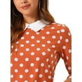 thumbnail image 5 of DARING DIVA Blouses 3/4 Sleeves Solid Office Work Tops XL Orange, 5 of 6