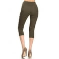 thumbnail image 3 of Jvini Women's Mid Rise Stretch Capris Pull On Elastic Waist Capri Jegging Pants Size S-3XL, 3 of 5