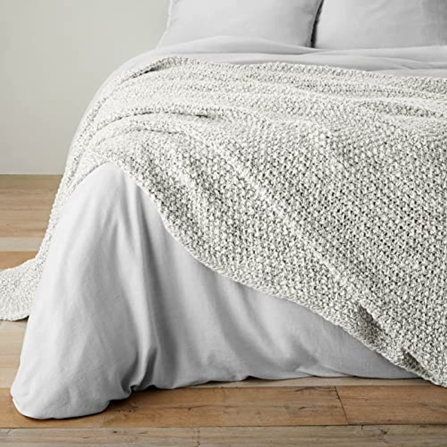 King Chunky Knit Bed Blanket Marled Gray - Casaluna - Walmart.com
