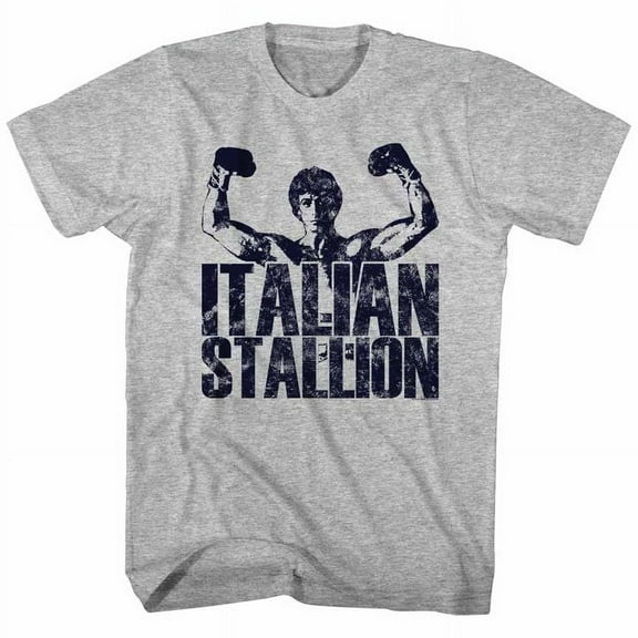 Rocky Classic Stallion Gray Heather Adult T-Shirt 4Xl