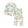 thumbnail image 2 of Uemuo Hand Drawn Colored Hearts Pattern Womens Pajama Sets,PJ Set for Women,Pajamas for Women Logo,Long Sleeve Pajama Set for Women,Soft Long Sleeve Top With Pants-Small, 2 of 9