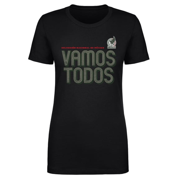Women's 500 Level Black Mexico National Team Vamos Todos Inline Bold T-Shirt