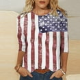 thumbnail image 2 of IROINNID 4th of July T-Shirt For Women Fashion Mid-length Casual Tops Round Neck Women Tops 4th Of July, 2 of 4