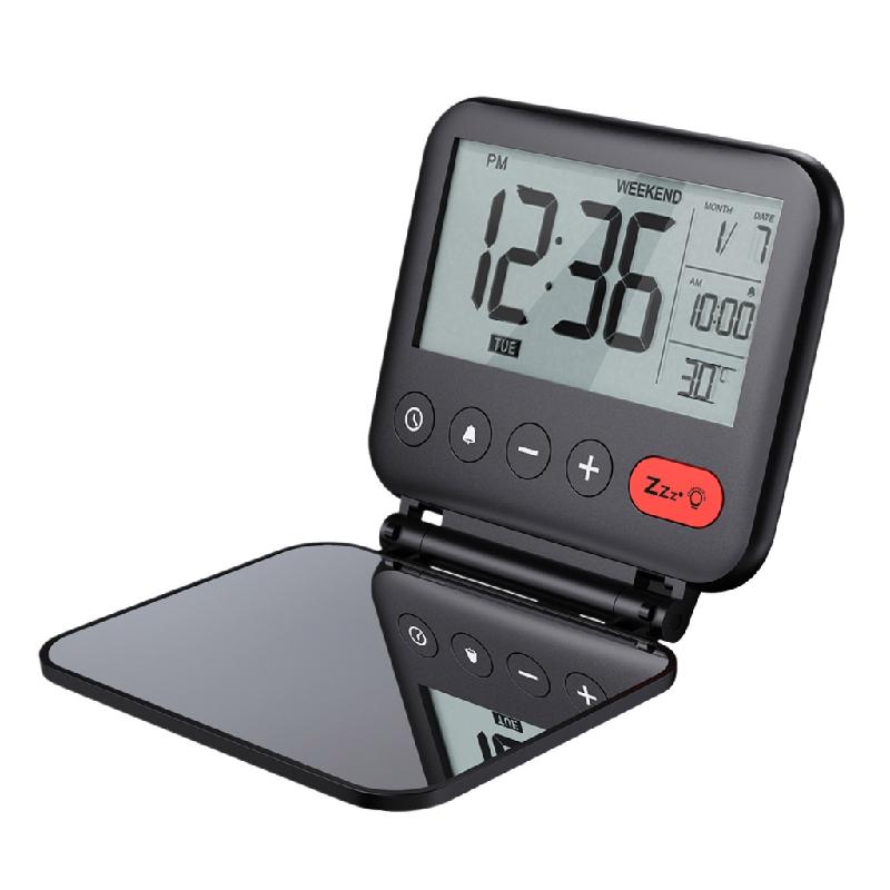 Foldable Digital Travel Alarm Clock Folding Bedside Clock with Snooze