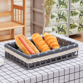 thumbnail image 3 of Cestas de almacenamiento de ratán, cesta tejida, bandeja para guardar frutas, pan, bocadillos, cesta de picnic, gris, 3 of 6