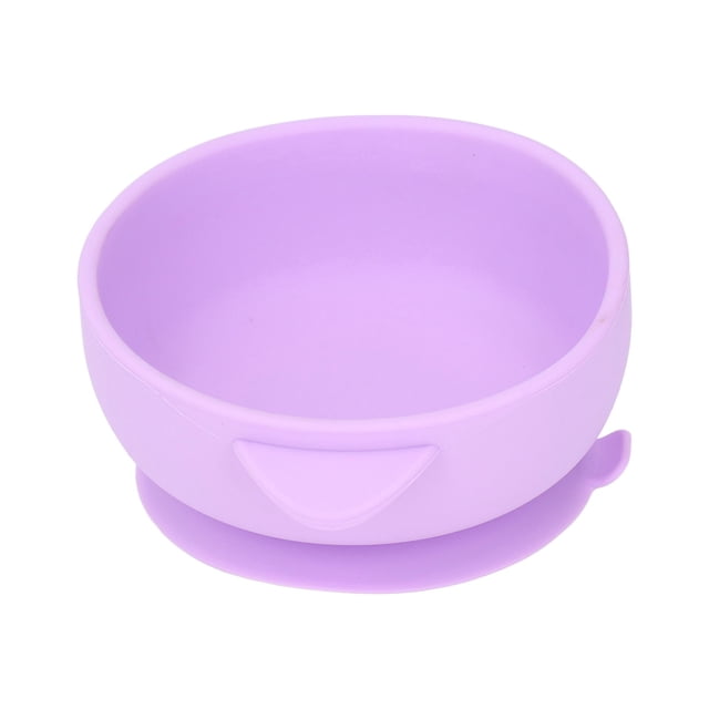 Silicone Toddler Bowl, Drop Resistant Baby Suction Bowl Prevent Slip For Self Feeding For Home Light Purple