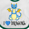thumbnail image 4 of Inktastic I Love Dragons with Cute Blue Dragon Boys or Girls Baby Bib, 4 of 4