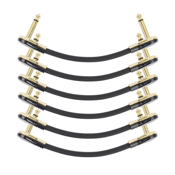 Puente de Pedal con efecto de guitarra de 15cm/6 ", cabeza plana con enchufe de ángulo recto de doble extremo, núcleo de cobre + efecto silencioso envuelto en cuero PU Inevent EL010831-00
