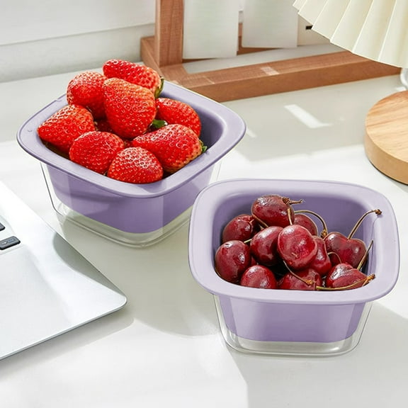 HengDidi Vegetable Fruit Colander Bowl, Double Layer Salad Strainer with Drain Holes, Stackable Kitchen Food Storage Container, ABS Dishwasher Safe for Kitchen, Hot Pot, Party