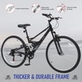 thumbnail image 3 of Ktaxon 26 inch 7 Speed Mountain Bike for Adult, Dual Shock Absorbers, Dual V Brake, Black, 3 of 12