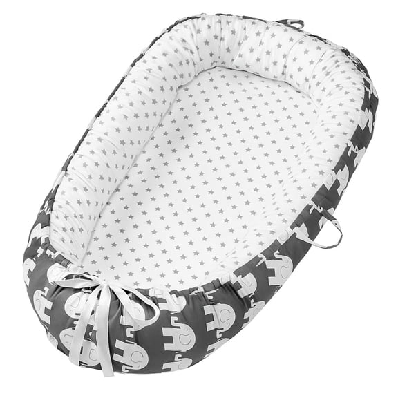 VNV INNOVATES Grey Elephant Infant Support Cushion – Soft Multi-Use Tummy Time & Activity Floor Pad, Lightweight & Portable