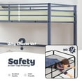 thumbnail image 6 of Aukfa Twin Size Metal Loft Bed, Space-Saving Bed with Safety Guard Rails Kids Teens, Gray, 6 of 8