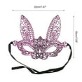 thumbnail image 2 of Unique Bargains 1 Pc Lace Long-Ear Bunny Half Face Party Mask for Masquerade Party Purple Lace, 2 of 5