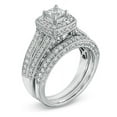 thumbnail image 2 of Enthralling Antique Wedding Ring Set 2 Carat Princess Cut  Diamond  on  Gold, 2 of 4