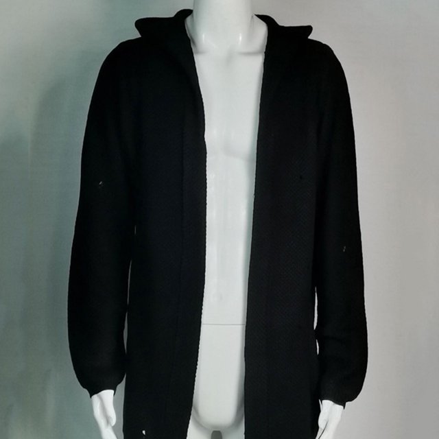 Suéter de cuello alto con capucha de color sólido para hombre, cárdigan de estilo europeo y americano para otoño e invierno, suéter para hombre