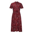 thumbnail image 4 of Pisexur Robe à Manches Courtes à Col en V pour Femme, Mode d'Été Décontractée, Imprimé à Pois, Robe à Manches Courtes à Cordon, Robe pour Femme, 4 of 8