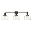 thumbnail image 2 of Innovations Lighting  Bell 3 Light 32" Bath Vanity Light Oil Rubbed Bronze/Clear Deco Swirl, 2 of 5