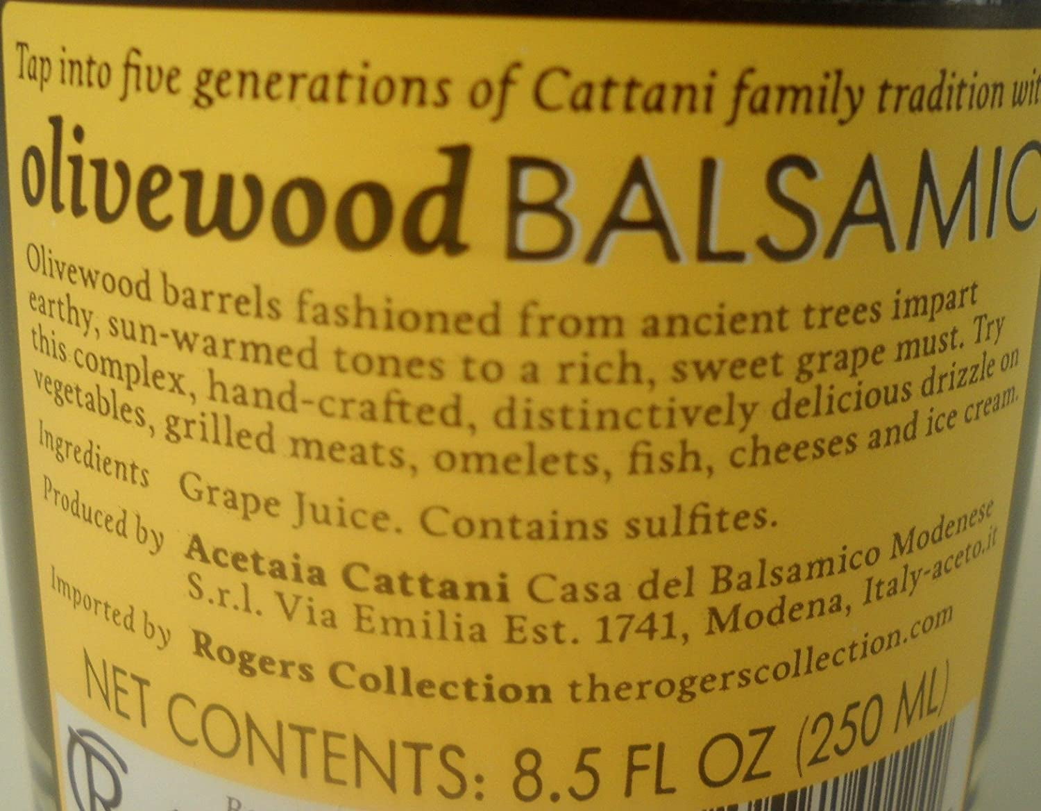 Acetaia Cattani Olivewood Balsamic - 8.5 fl oz