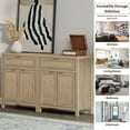 thumbnail image 6 of Surmoby Sideboard Buffet Cabinet with Rattan Doors,Farmhouse Storage Cabinets with Drawer and Adjustable Shelves for Kitchen Living Dining Room(Light Oak,1PCS), 6 of 8