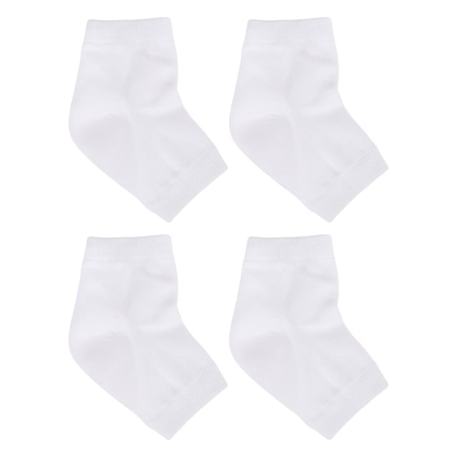 EeaseCA 2 Pairs Anti-crack Heel Socks Gel Heel Protector Moisturizing Socks Exfoliating Ankle Socks (White)
