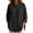 BB-Black-women tops, variant on Hfnxid 3/4 Length Sleeve Womens Tops Loose Fit Button Down Shirts Dressy Casual Crew Neck Blouses Lightweight Fall Tshirts Dark Gray M