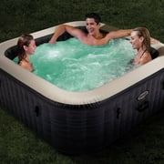 Intex Pool Vacuum with PureSpa Plus 4 Person Inflatable Hot Tub, Greystone