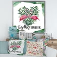 thumbnail image 3 of Designart 'Eucalyptus Leaves With Flamingo Floral Heart' Traditional Framed Art Print, 3 of 4