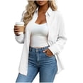 thumbnail image 2 of Ayolanni Lightweight Cardigan Sweaters for Women Button Down Long Sleeve White Cardigan Lapel Solid Blouse V-Neck Cardigan with Pockets M, 2 of 7