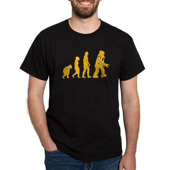 CafePress - Robot Evolution Dark T Shirt - Men's Classic Graphic Cotton T-Shirt