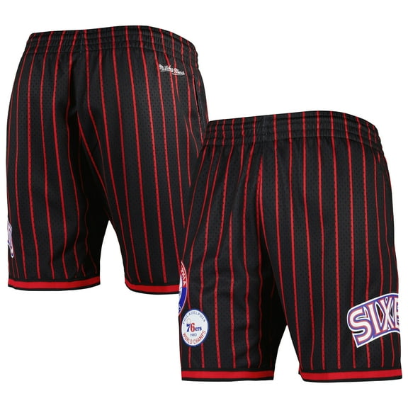 Men's Mitchell & Ness Black Philadelphia 76ers City Collection Heritage Mesh Shorts
