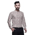 thumbnail image 3 of BESTMAN Mandarin Men CollarÂ&nbsp;ShirtsÂ&nbsp;Regular Fit Printed Mens Short Kurta Shirt, 3 of 6