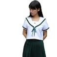 thumbnail image 2 of New soft girl suit summer college style women's clothing small fresh lady cute women's clothing-brown long-sleeved top + brown skirt (collar cord)-XL, 2 of 7