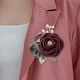 thumbnail image 4 of Flor de cinta para el ojal de hecha a mano para la decoración del novio y los de cena , burdeos Vino Nuevo BLESIY Ramillete de rosas, 4 of 8