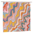 thumbnail image 1 of Vintage Abstract Art Fabric Shower Curtain Pastel Rainbow Colorful Groovy Waves Stripes Geometric Bathroom Shower Curtains 72x72in, 1 of 7