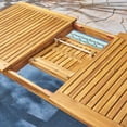 thumbnail image 5 of GDF Studio Zeila Outdoor Acacia Wood Expandable Rectangular Dining Table Sandblasted Dark Gray, 6 Person, 5 of 12