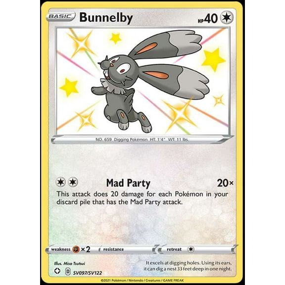 Pokemon Shining Fates Shiny Rare Bunnelby SV097