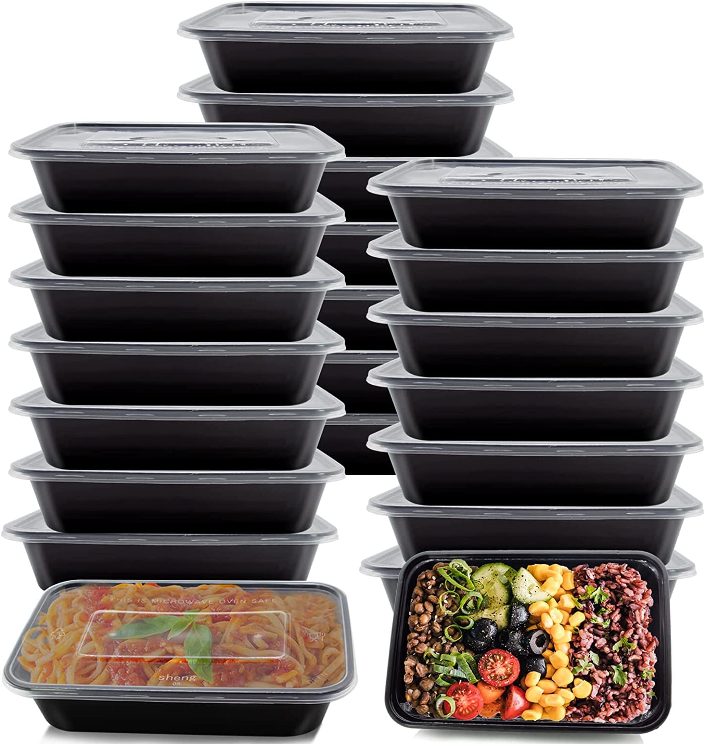 Ganfaner 16oz 50 sets Clear Plastic Food Storage Containers w/ Lid, Portion  Control Disposable Meal Prep Container Box To Go, Microwave Freezer Safe,  BPA Free 