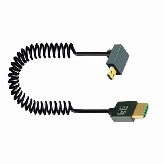 Spring Retractable Soft HDMIs To Micros HDMIs Cable 8K@60Hz Adapter Cord