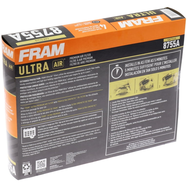 FRAM Ultra Air XGA8755A, Premium Engine Air Filter for Cadillac