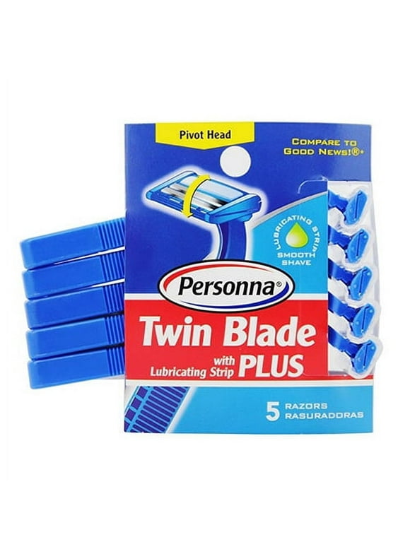 Personna Twin Blade Plus Disposable Razors with Lubricating Strip, 5 ea, 3 pack